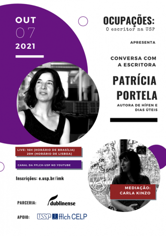Cartaz de divulgação do evento com fotografias de Patrícia Portela e Carla Kinzo